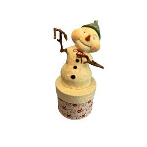 Bethany Lowe Snowman Candy Container Glittered Paper Mache Christmas Figure 8.5